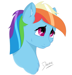 Size: 759x797 | Tagged: safe, artist:dashiie, imported from derpibooru, rainbow dash, pony, cheek fluff, chest fluff, ear fluff, female, looking up, simple background, solo, transparent background