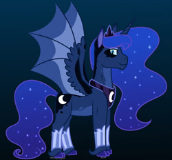 Size: 1280x1189 | Tagged: safe, artist:quincydragon, imported from derpibooru, princess luna, pony, bat wings, cloven hooves, female, solo, wings