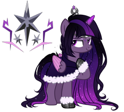 Size: 2700x2450 | Tagged: safe, artist:gihhbloonde, artist:meimisuki, imported from derpibooru, oc, oc only, alicorn, pony, alicorn oc, base used, female, mare, offspring, parent:king sombra, parent:twilight sparkle, parents:twibra, simple background, solo, transparent background