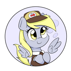 Size: 1500x1500 | Tagged: safe, artist:taurson, imported from derpibooru, derpy hooves, pegasus, pony, clothes, cute, derpabetes, female, floating wings, mare, simple background, smiling, solo, transparent background, wings