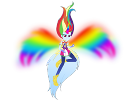 Size: 1203x965 | Tagged: safe, artist:painterede, artist:rainbow15s, imported from derpibooru, rainbow dash, equestria girls, clothes, colored wings, daydream-ified, female, fingerless gloves, gloves, gradient horn, gradient wings, horn, horned humanization, leggings, multicolored wings, rainbow wings, shoes, simple background, solo, transparent background, wings