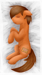 Size: 243x436 | Tagged: safe, artist:sevenserenity, imported from derpibooru, oc, oc only, oc:mixtape, earth pony, pony, body pillow, body pillow design, lineless, on side, orange, side, sleeping, solo