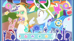 Size: 1136x640 | Tagged: safe, imported from derpibooru, screencap, applejack, rainbow dash, equestria girls, equestria girls series, festival filters, spoiler:eqg series (season 2), female