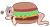 Size: 850x459 | Tagged: safe, artist:lulubell, imported from derpibooru, oc, oc only, oc:lulubell, pony, burger, cannibalism, food, horse meat, magic, magic aura, meat, solo