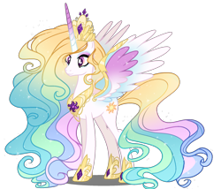 Size: 2100x1800 | Tagged: safe, artist:gihhbloonde, imported from derpibooru, princess celestia, alicorn, pony, female, mare, next generation, princess celestia next gen, redesign, simple background, solo, transparent background