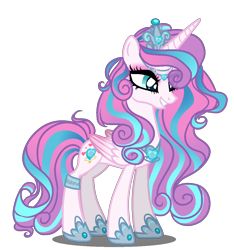 Size: 1030x1100 | Tagged: safe, artist:gihhbloonde, imported from derpibooru, princess flurry heart, alicorn, pony, adult flurry heart, fabulous, female, flurry art, mare, next generation, older, older flurry heart, redesign, simple background, solo, transparent background