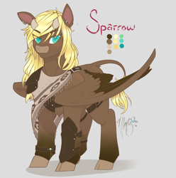 Size: 1583x1594 | Tagged: safe, artist:mint-and-love, imported from derpibooru, oc, oc:sparrow, cow, pony, fallout oc, moogasus, pegamoo, pegasus cow