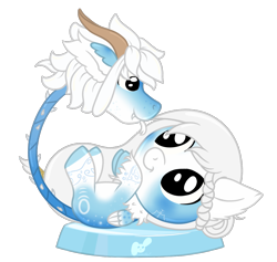 Size: 1308x1242 | Tagged: safe, artist:nekoremilia1, imported from derpibooru, oc, oc only, oc:snowflake, oc:winter serenade, original species, pegasus, pony, primal plant pony, closed species, female, pocket ponies, pocket pony, solo, species