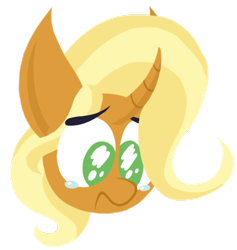 Size: 434x458 | Tagged: safe, artist:dragonpone, derpibooru exclusive, imported from derpibooru, sunflower spectacle, pony, unicorn, bust, curved horn, female, frown, horn, lineless, mare, mother's day, portrait, sad, simple background, solo, teary eyes, transparent background