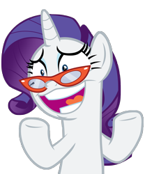 Size: 4990x6000 | Tagged: safe, artist:famousmari5, imported from derpibooru, rarity, pony, unicorn, .mov, dress.mov, she's all yak, absurd resolution, faic, female, glasses, mare, open mouth, rarity's glasses, simple background, solo, transparent background, vector