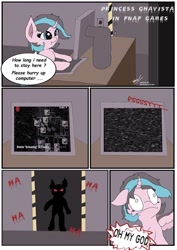 Size: 679x960 | Tagged: safe, artist:irshadhazmi, imported from derpibooru, oc, oc:princess ghavista, alicorn, pony, comic, five nights at freddy's