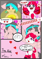 Size: 679x960 | Tagged: safe, artist:irshadhazmi, imported from derpibooru, oc, oc:princess ghavista, alicorn, pony, animatronic, comic, five nights at freddy's, heart, imma snuggle you, x3