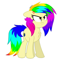 Size: 1401x1321 | Tagged: safe, artist:leaficun3, imported from derpibooru, oc, oc:rainbowtashie, earth pony, pony, base used, cross-popping veins, original character do not steal