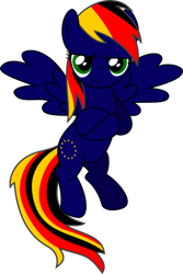 Size: 1024x1537 | Tagged: safe, artist:jeremeymcdude, imported from derpibooru, oc, oc only, oc:euro dash, pony, european union, germany, solo