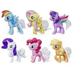 Size: 600x600 | Tagged: safe, imported from derpibooru, applejack, fluttershy, pinkie pie, rainbow dash, rarity, twilight sparkle, twilight sparkle (alicorn), alicorn, earth pony, pegasus, pony, unicorn, rainbow roadtrip, colored wings, female, mane six, mare, multicolored wings, rainbow wings, toy, white tail, wing bling, wings