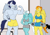 Size: 2733x1932 | Tagged: safe, artist:calm wind, artist:matchstickman, edit, imported from derpibooru, fleetfoot, soarin', spitfire, anthro, 1000 years in photoshop, abs, biceps, breasts, busty fleetfoot, busty spitfire, cleavage, clothes, deltoids, dumbbell (object), fitfire, fleetflex, flexing, gym, midriff, muscles, partial nudity, pecs, soaripped, sports bra, sports shorts, topless, weights, wonderbolts, workout outfit