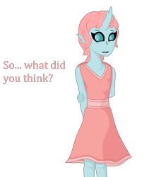 Size: 4800x5700 | Tagged: safe, artist:maxter-advance, imported from derpibooru, ocellus, anthro, changedling, changeling, clothes, dress, female, solo