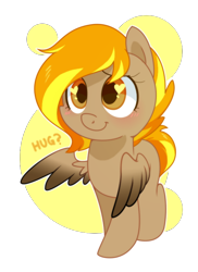 Size: 620x850 | Tagged: safe, artist:yokokinawa, imported from derpibooru, oc, oc:scout timid, pegasus, pony, chibi, female, hug request, mare