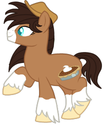 Size: 1182x1355 | Tagged: safe, artist:musical-medic, imported from derpibooru, oc, oc only, oc:pecan pie, earth pony, pony, base used, female, hat, magical gay spawn, mare, offspring, parent:big macintosh, parent:trouble shoes, parent:troubleshoes clyde, parents:troublemac, simple background, solo, transparent background