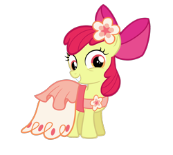 Size: 1600x1440 | Tagged: safe, artist:melodymute, imported from derpibooru, apple bloom, pony, clothes, dress, female, filly, simple background, smiling, solo, transparent background