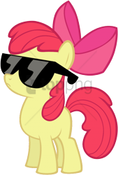 Size: 480x708 | Tagged: artist needed, safe, imported from derpibooru, apple bloom, pony, blank flank, female, filly, glasses, obtrusive watermark, solo, sunglasses, watermark