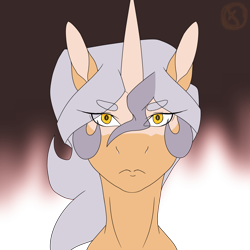 Size: 1688x1688 | Tagged: safe, artist:moonaknight13, imported from derpibooru, oc, oc:eve queen, alicorn, pony, front view, frown, glowing eyes