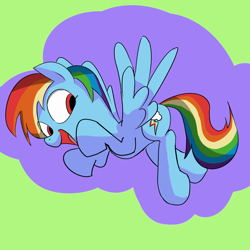 Size: 750x750 | Tagged: safe, artist:baigak, imported from derpibooru, rainbow dash, pegasus, pony, female, simple background, solo