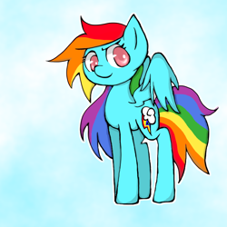 Size: 700x700 | Tagged: safe, artist:destroyer_aky, imported from derpibooru, rainbow dash, pegasus, pony, colored pupils, female, pixiv, solo