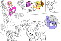 Size: 3000x2000 | Tagged: safe, artist:taurson, artist:yakoshi, imported from derpibooru, applejack, fluttershy, limestone pie, marble pie, pinkie pie, princess celestia, rainbow dash, rarity, starlight glimmer, twilight sparkle, oc, oc:coffee, alicorn, aggie.io, blushing, burger, coffee, food, limetsun pie, shutter shades, simple background, sketch, sketch dump, sparkles, sunglasses, tsundere, twilight sparkle (alicorn), white background, yeet