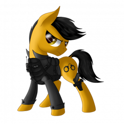 Size: 400x400 | Tagged: artist needed, safe, imported from derpibooru, oc, oc:darren cuffs, earth pony, pony, bulletproof vest, clothes, gun, police, police officer