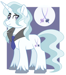 Size: 1237x1397 | Tagged: safe, artist:missbramblemele, artist:missmele-madness, imported from derpibooru, oc, oc only, oc:moonshine lulamoon, pony, unicorn, male, necktie, offspring, parent:prince blueblood, parent:trixie, parents:bluetrix, solo, stallion