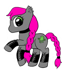 Size: 293x315 | Tagged: safe, artist:eruanna, imported from derpibooru, oc, oc:whiplash, octopus, pony, bdsm, gray, piercing, pink