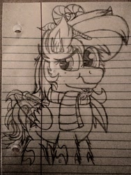 Size: 1920x2560 | Tagged: safe, artist:thebadbadger, imported from derpibooru, oc, oc:joya verdosa, pegasus, pony, female, lined paper, mare, woodland fernabel pony