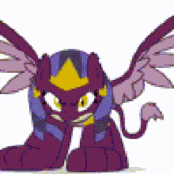 Size: 320x320 | Tagged: safe, editor:undeadponysoldier, imported from derpibooru, sphinx (character), sphinx, angry, animated, crown, fangs, female, gif, jewelry, looking at you, pixel art, quick draw, regalia, satisfying, simple background, solo, white background