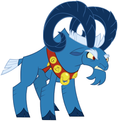 Size: 6002x6181 | Tagged: safe, artist:andoanimalia, imported from derpibooru, grogar, the beginning of the end, absurd resolution, bell, cloven hooves, male, ram, simple background, solo, transparent background, vector