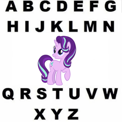 Size: 1600x1607 | Tagged: safe, artist:andoanimalia, imported from derpibooru, starlight glimmer, alphabet, drama, meme, op, overpowered, starlight drama, starlight glimmer is overpowered, text