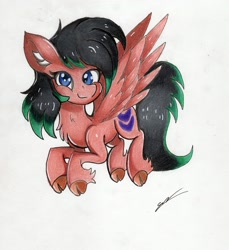 Size: 2393x2617 | Tagged: safe, artist:luxiwind, imported from derpibooru, oc, oc only, oc:low speed, pegasus, pony, cloven hooves, female, mare, solo, traditional art