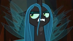 Size: 1824x1026 | Tagged: safe, imported from derpibooru, screencap, queen chrysalis, changeling, changeling queen, frenemies (episode), female, freckles, solo