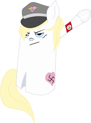 Size: 3262x4391 | Tagged: safe, artist:padla, imported from derpibooru, oc, oc:aryanne, earth pony, pony, armband, aryan, aryan pony, blonde, female, heart, heil, meme, nazi, nazi armband, nazipone, sieg heil, simple background, sketch, swastika, transparent background