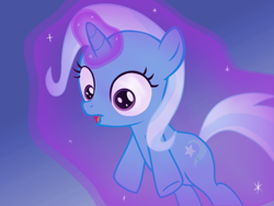 Size: 1200x900 | Tagged: safe, artist:evil-dec0y, imported from derpibooru, trixie, pony, comic:trixie vs., comic:trixie vs. the moon, age regression, female, filly, filly trixie, levitation, magic, self-levitation, solo, telekinesis, younger