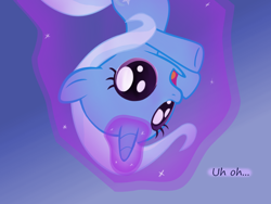 Size: 1200x900 | Tagged: safe, artist:evil-dec0y, imported from derpibooru, trixie, pony, comic:trixie vs., comic:trixie vs. the moon, age regression, female, filly, filly trixie, levitation, magic, self-levitation, solo, telekinesis, younger