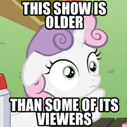 Size: 500x500 | Tagged: safe, edit, edited screencap, imported from derpibooru, screencap, sweetie belle, ponyville confidential, caption, exploitable meme, image macro, meme, no shit sherlock, obligatory pony, sudden clarity sweetie belle, text