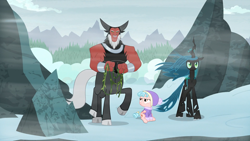 Size: 1920x1080 | Tagged: safe, imported from derpibooru, screencap, cozy glow, lord tirek, queen chrysalis, centaur, changeling, changeling queen, pegasus, pony, frenemies (episode), female, filly