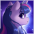 Size: 1417x1417 | Tagged: safe, artist:katputze, imported from derpibooru, twilight sparkle, pony, female, looking back, signature, solo, starry background