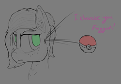 Size: 1913x1333 | Tagged: safe, artist:enragement filly, imported from derpibooru, oc, oc:filly anon, pony, faggot, female, filly, movie reference, poké ball, pokéball, pokémon, vulgar