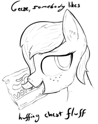 Size: 954x1206 | Tagged: safe, artist:enragement filly, imported from derpibooru, oc, oc:filly anon, pony, cheetos, dialogue, female, filly, sketch