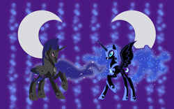 Size: 2560x1600 | Tagged: safe, artist:alicehumansacrifice0, artist:trotsworth, edit, imported from derpibooru, nightmare moon, cutie mark, darkhorse knight, rule 63, self ponidox, wallpaper, wallpaper edit