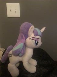 Size: 4032x3024 | Tagged: safe, artist:undeadponysoldier, imported from derpibooru, photographer:undeadponysoldier, starlight glimmer, pony, unicorn, adorable face, cute, equal cutie mark, female, irl, lidded eyes, light switch, mare, photo, plushie, s5 starlight, solo, standing up