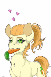 Size: 2000x3000 | Tagged: safe, artist:skitsniga, artist:skitsroom, imported from derpibooru, carrot top, golden harvest, earth pony, pony, carrot, female, food, mare, mouth hold, solo