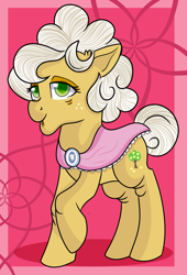 Size: 2041x3000 | Tagged: safe, artist:rainbowtashie, imported from derpibooru, goldie delicious, pony, apple family, elderly, female, simple background, solo